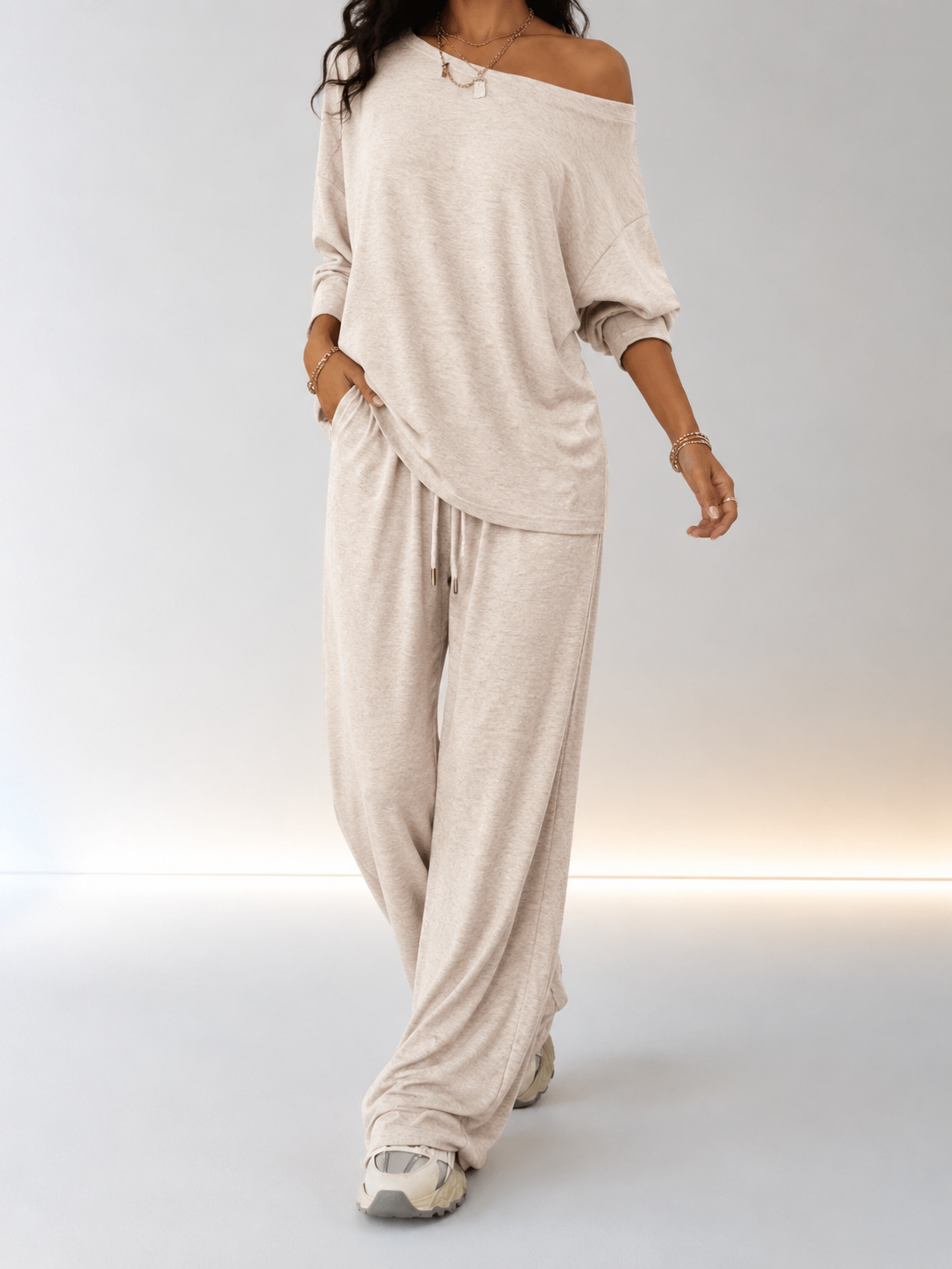 Martina | Completo da top a spalle scoperte e pantaloni