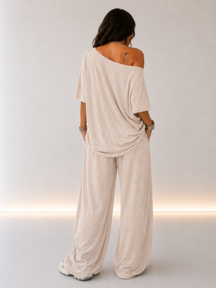 Martina | Completo da top a spalle scoperte e pantaloni