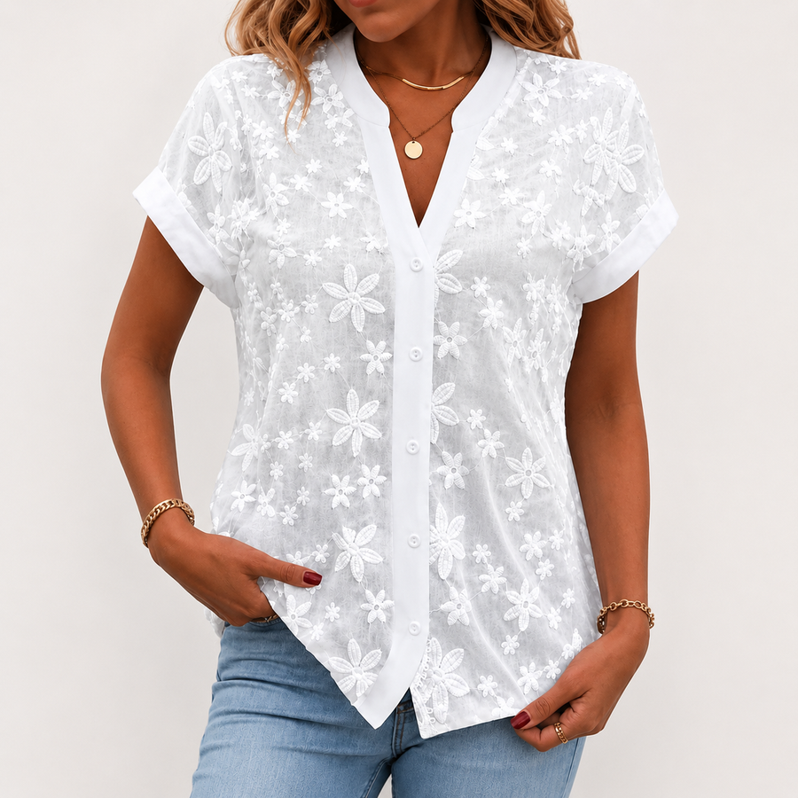 Siena | Blusa Ricamata in Cotone