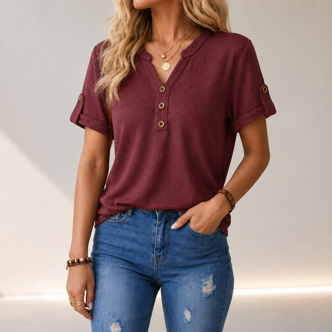 Paola | Camicia a maniche corte abbottonata