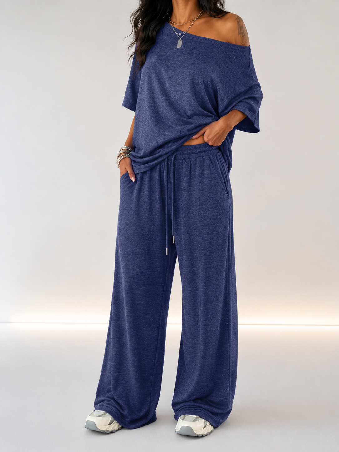 Martina | Completo da top a spalle scoperte e pantaloni