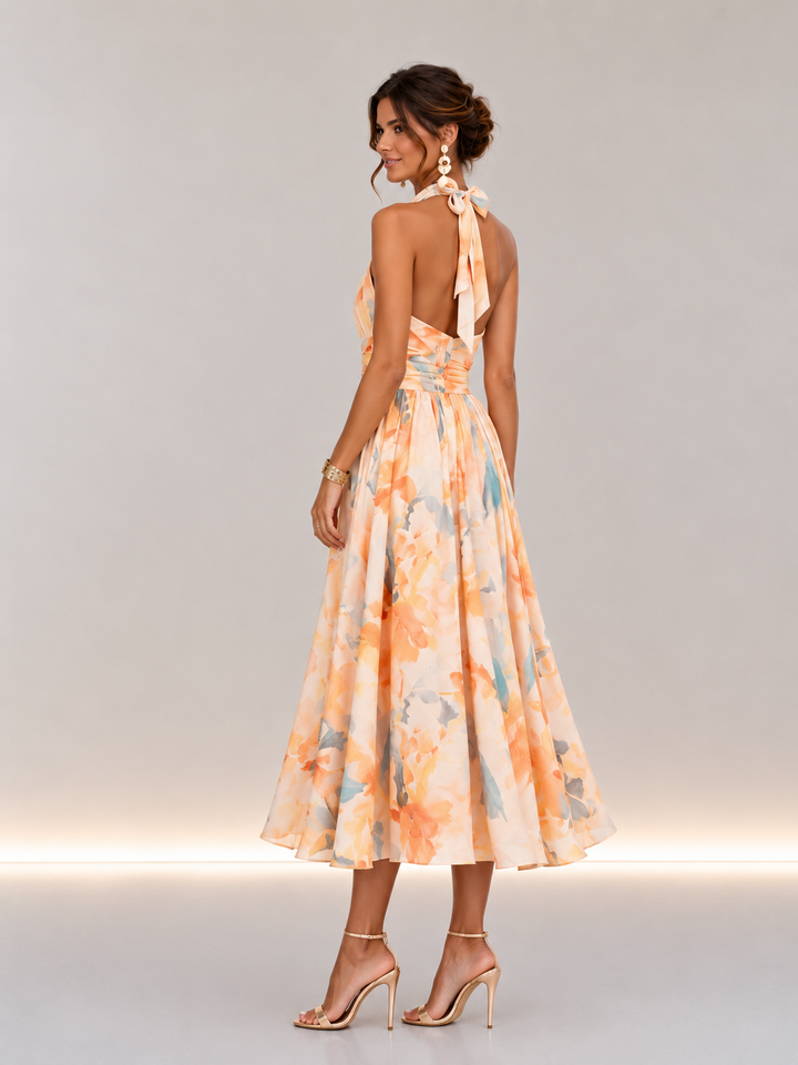 Aurora | Abito Elegante con Stampa Acquerello