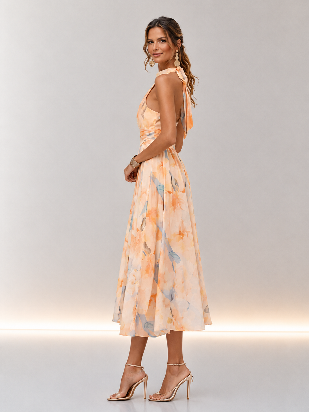 Aurora | Abito Elegante con Stampa Acquerello