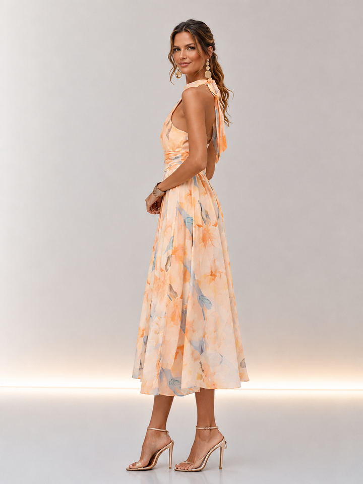 Aurora | Abito Elegante con Stampa Acquerello