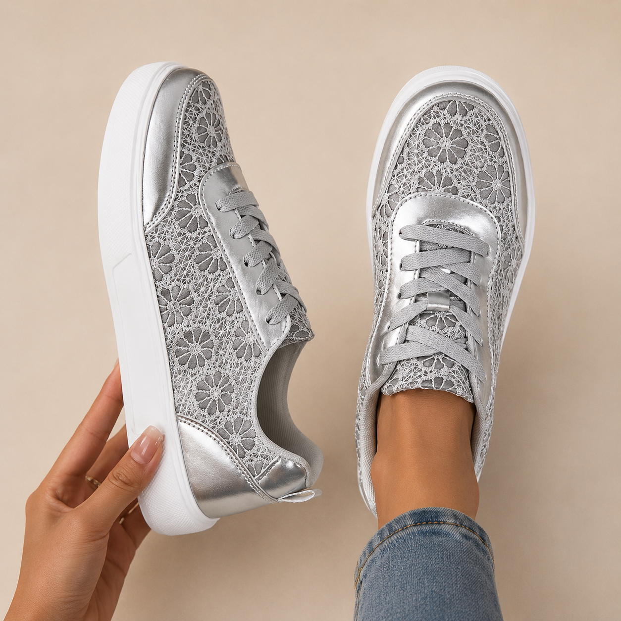 Elettra | Sneakers Eleganti in Pizzo