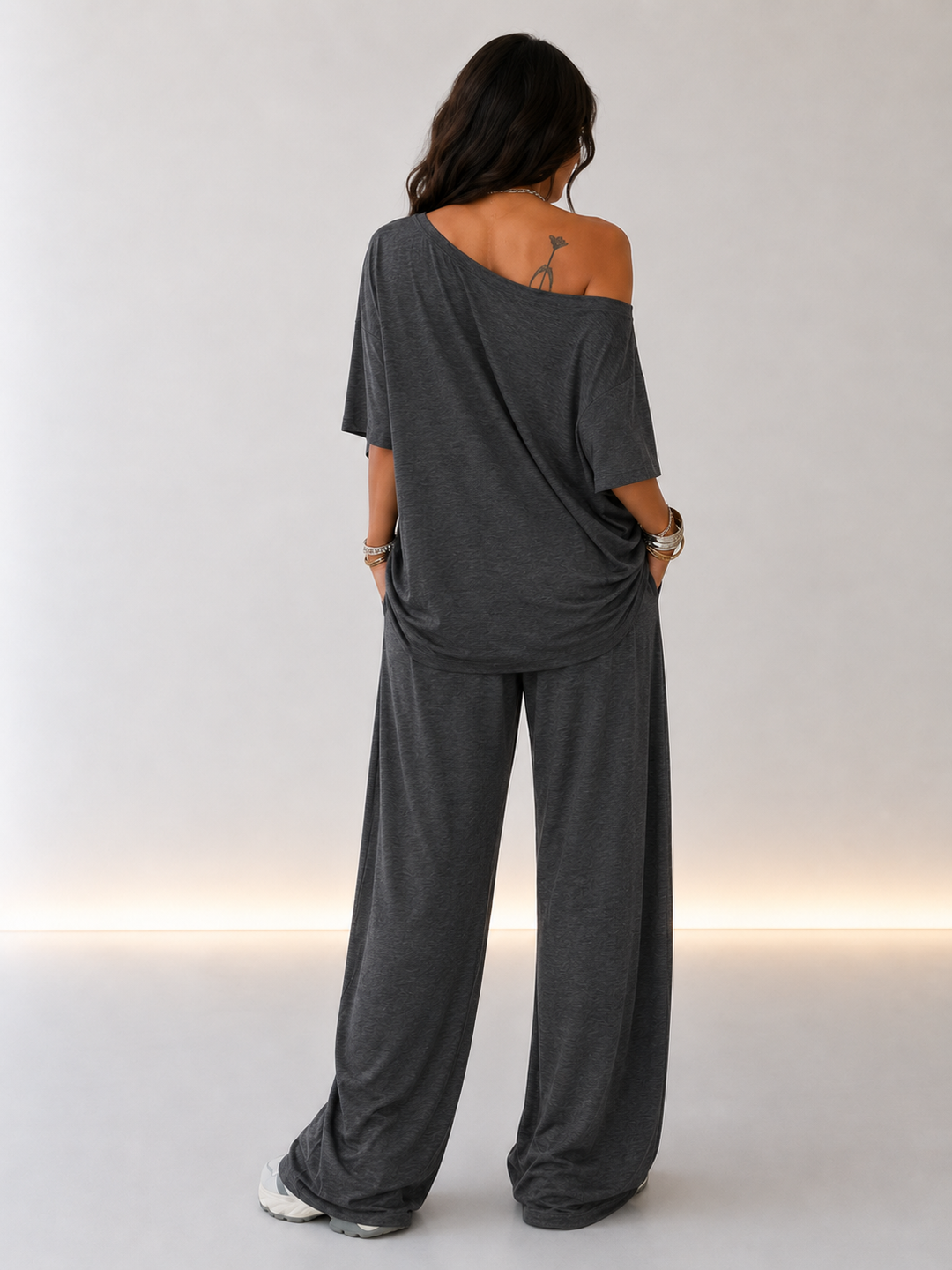 Martina | Completo da top a spalle scoperte e pantaloni