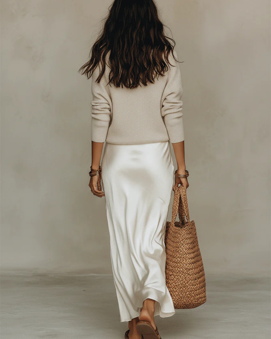 Ginevra | Abito Midi Satinato con Maglione Incluso