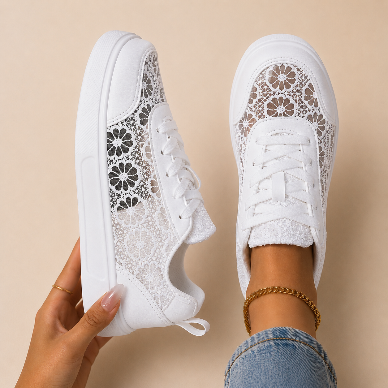 Elettra | Sneakers Eleganti in Pizzo