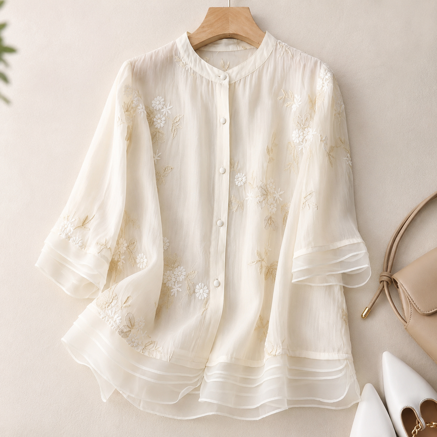 Ilaria | Blusa Chic con Ricami Delicati